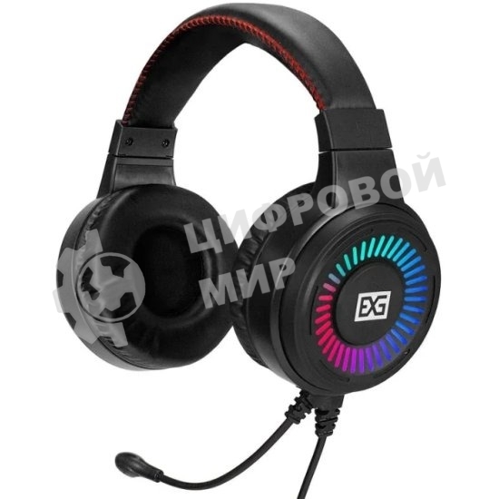 Гарнитура ExeGate Gaming HS-520G чёрный, проводная, 2 x mini jack 3.5 мм + USB, подсветка, регулятор громкости