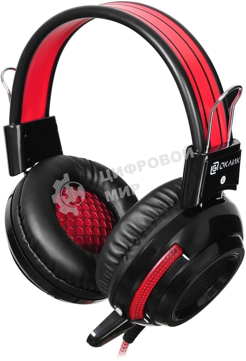 Проводные наушники Oklick HS-G300 черный/красный, полноразмерные, Jack 3.5 мм