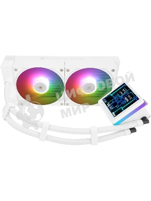 Водяное охлаждение для процессора Thermalright Grand Vision 240 (240mm, LED, White, ARGB/Fans: 2x120mm, 80.45CFM, 29.4dBA, 2150RPM/Pump height 72.5mm, 6400RPM, Rad thickness 27mm/S: 1700, 1200, 1851, 115X, 2011, 2066, AM5, AM4)