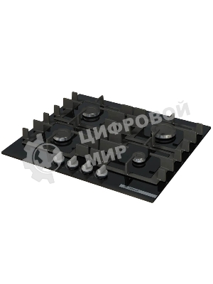 Поверхность газовая Bosch PNP6B6K40 Газ, 4.5х59x52 см, закаленное стекло, 4 конфорки, газ-контроль, автоподжиг, черный