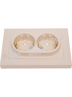 Розетка 2-м. SE ATN001226 AtlasDesign 16А с заземл. со шторками в сборе песочн.