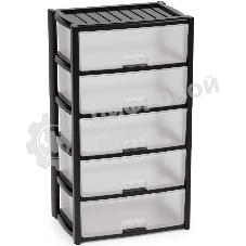 Комод Альтернатива М8764 Колорит 5 секций. широкий черный