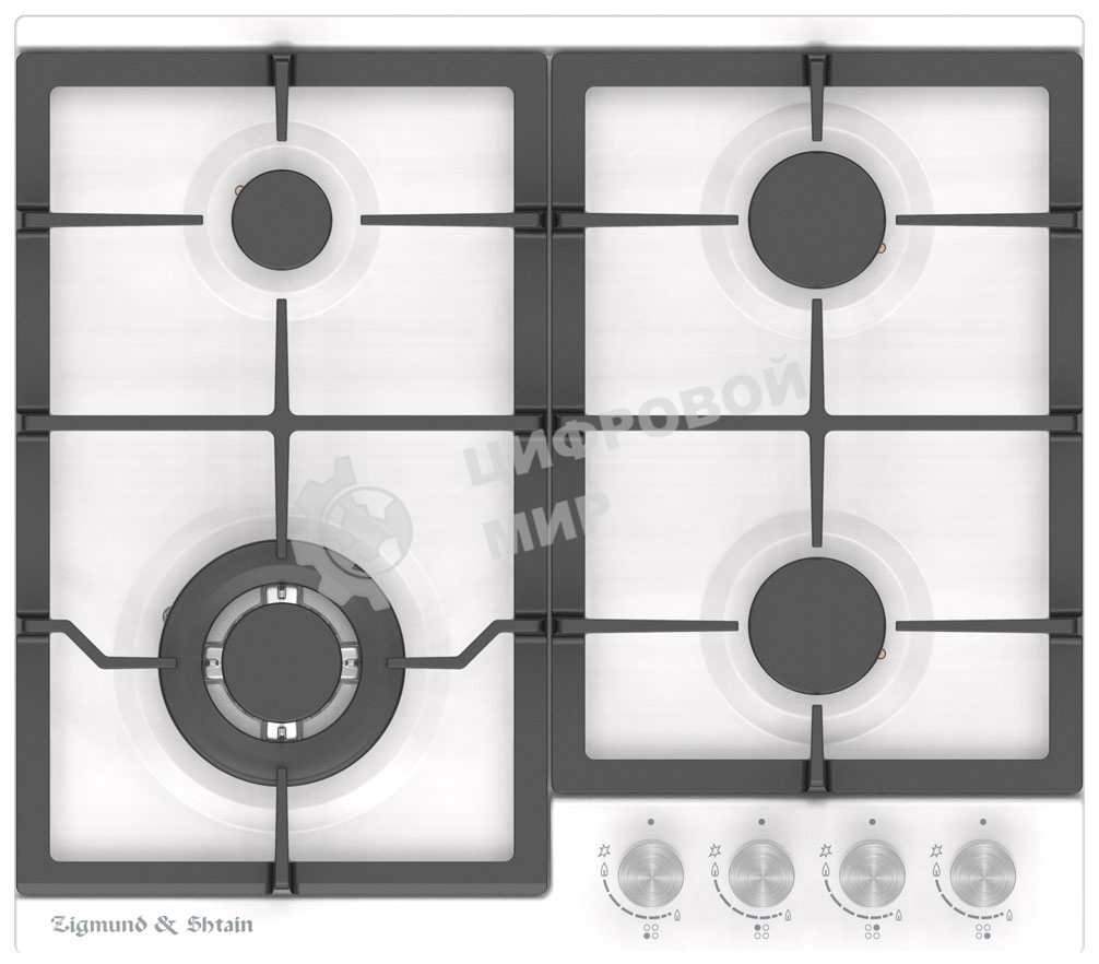 Газовая варочная панель Zigmund & Shtain G 14.6 W независимая, белый