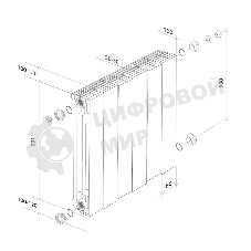 Радиатор биметаллический Royal Thermo PianoForte 500 серебристый - 12 секц.