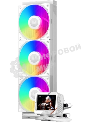 Система охлаждения PCCooler GT360 ARGb Display WH (310W, 360мм, LED temp., белый, ARGb/Fans: 3x120мм, 99CFM, 41.5dBA, 3000RPM/Pump 15dBA, 2600RPM, Rad thickness 27мм/S: 1851, 1700, 1200, 115X, AM5, AM4)