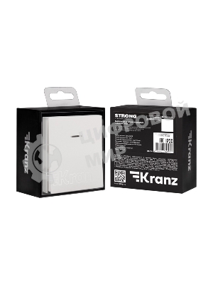 Выключатель Kranz STRONG 1 кл с подсветкой 10А с/у жемчуг