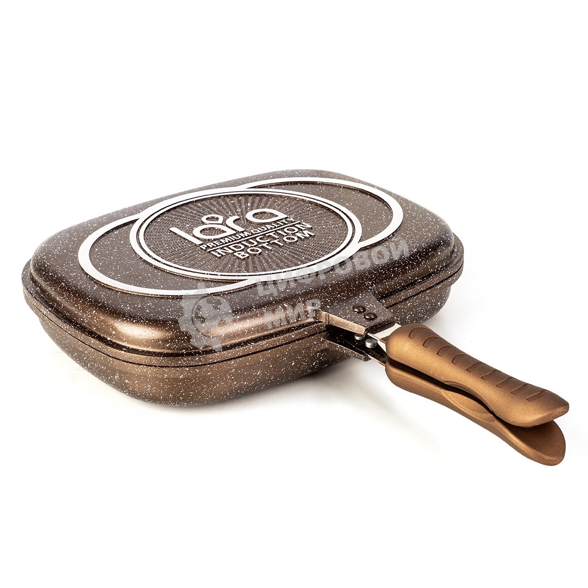 Сковорода-гриль Lara LR02-221 30 см, с крышкой, антипригарное покрытие