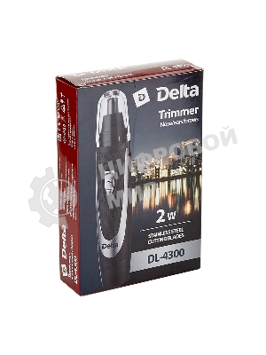 Триммер для носа, ушей и бровей Delta DL-4300 черный с серебристым