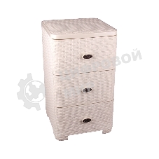 Комод Альтернатива Плетенка 3-х секцион.М2429 сл.кость