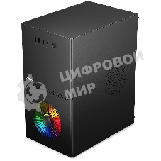 Компьютерный корпус CBR mATX Minitower V867, без БП, 1хUSB 3.0, 2хUSB 2.0, HD Audio+Mic, Rainbow Fan, Black PCC-MATX-V867-WPSU