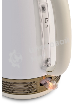 Чайник электрический Hyundai HYK-S4500 1.7 л, 2200 Вт, жемчужный/золотистый (корпус: нержавеющая сталь/пластик)