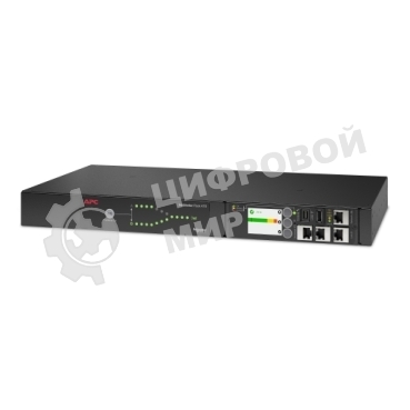 Стоечный автоматический переключатель ввода резерва APC Rack ATS, 230V, 16A, C20 in, (8) C13 (1) C19 out