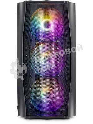 Компьютерный корпус 1STPLAYER FIREBASE X3-M Black, mATX, TG, 4x120мм LED fans inc.