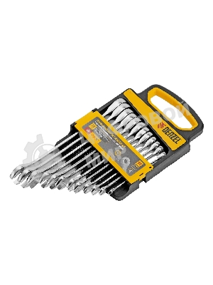Набор ключей комбинированных трещоточных Denzel 6-19 мм, 12 шт., CrV, матовый хром