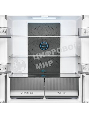 Холодильник Kuppersberg NFFD 186 BG черное стекло трехкамерный 303/172л морозилка сбоку, No Frost, Side by Side