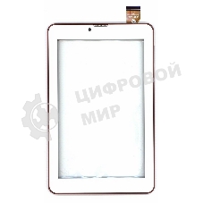 Сенсорное стекло (тачскрин) для Irbis TZ753, белое с коричневой рамкой
