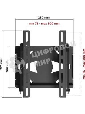 Кронштейн для телевизора Holder LCDS-5010 черный металлик, настенный, наклон