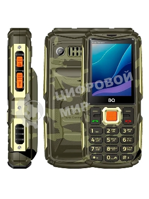 Мобильный телефон BQ 2430L Tank Connect камуфляж/золотистый