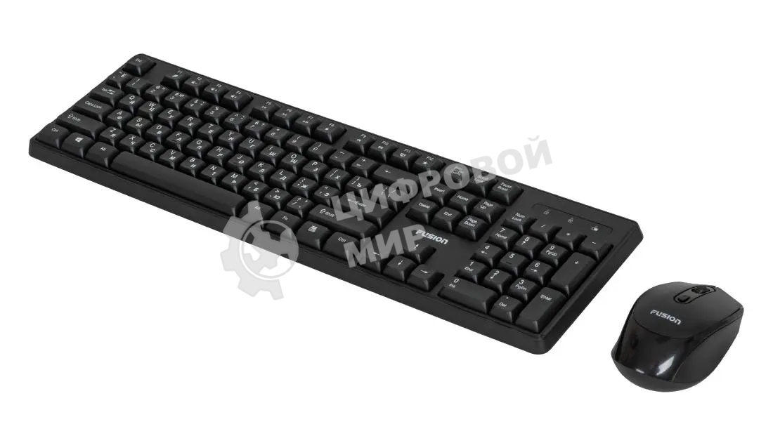 Комплект клавиатура+мышь Fusion GKIT-752 беспроводной, USB, 1000 DPI, чёрный