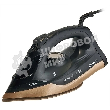 Утюг DELTA LUX DE-3007 черный/золотой, 2400 Вт, 30 г/мин, 150 г/мин, 220 мл