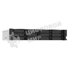 Сетевое хранилище без дисков SMB QNAP TS-1273AU-RP-8G NAS 12 HDD trays, 2x 2.5 GbE, rackmount, 2 PSU. 4-core AMD V1500B2,2 GHz, RAM 8 Gb (8 Gb UDIMM DDR4 (1 x 8 Gb) up to 32 Gb (2 x 16 Gb)). W/o rail kit RAIL-B02