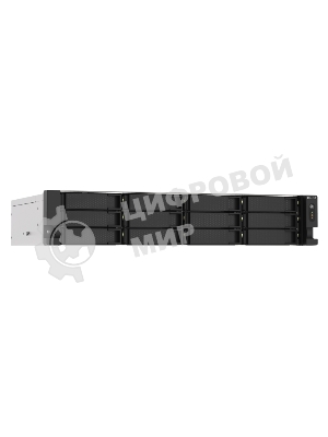 Сетевое хранилище без дисков SMB QNAP TS-1273AU-RP-8G NAS 12 HDD trays, 2x 2.5 GbE, rackmount, 2 PSU. 4-core AMD V1500B2,2 GHz, RAM 8 Gb (8 Gb UDIMM DDR4 (1 x 8 Gb) up to 32 Gb (2 x 16 Gb)). W/o rail kit RAIL-B02