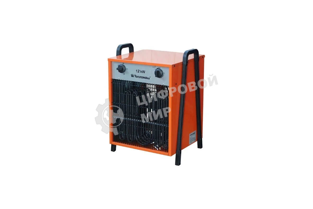 Тепловентилятор Тепломаш КЭВ-12С40Е оранжевый/черный, 12 кВт, 120 м2, термостат