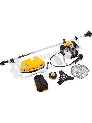 Триммер бензиновый Denzel DGT-520, 52см3, 3 л.с., неразъемная штанга, состоит из 2 частей