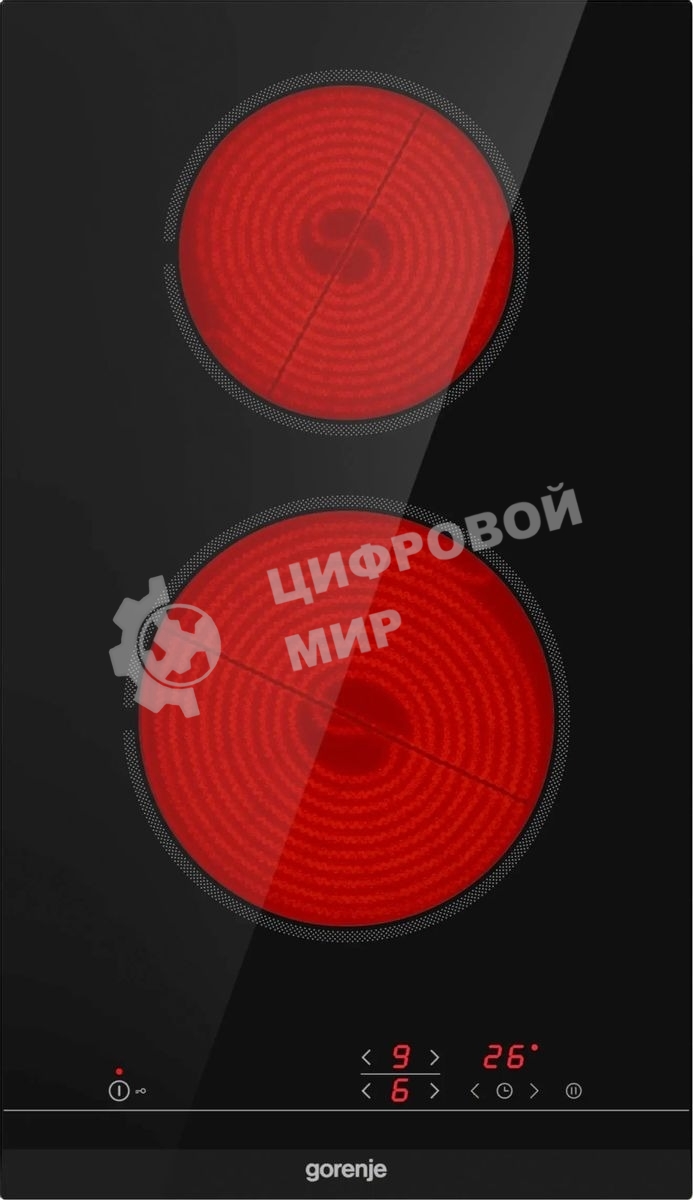 Варочная панель Gorenje ECT321BCSC, конфорок: 2 шт., стеклокерамика, независимая, черный