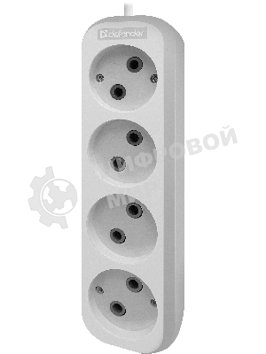 Удлинитель без заземления Defender B240 10 А, 3 м, без заземления