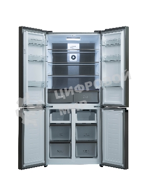 Холодильник Бирюса CD 496 TGG текстурированное бежевое стекло трехкамерный 334/162л морозилка снизу, No Frost, Side by Side