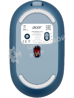 Мышь беспроводная Acer OMR301 синий, 1600 dpi, радиоканал, Bluetooth, USB, кнопки - 4