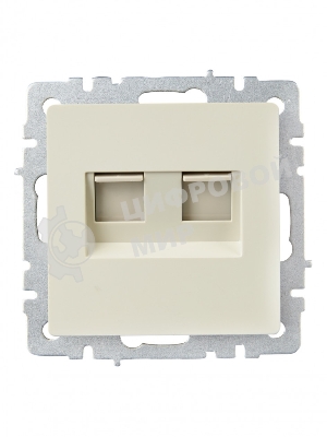Розетка компьютерная двойная IEK BRITE РК10-2-БрКр (BR-K20-1-K10) СП RJ45 кат.5E бежевый