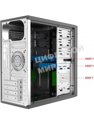 Компьютерный корпус с блоком питания 450Вт. Case Forza mATX case, black, w/PSU 450W 12cm, w/2xUSB 2.0, w/2xUSB 3.0, w/1xType-C (USB 2.0), w/pwr cord, w/o FAN