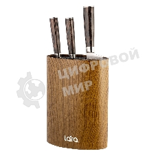 Подставка для ножей универсальная LARA LR05-101 Wood овальная Soft touch полипропилен