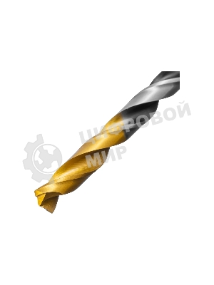 Сверло спиральное по металлу Denzel 6 x 93мм, Р6М5, Golden Tip, многогранная заточка