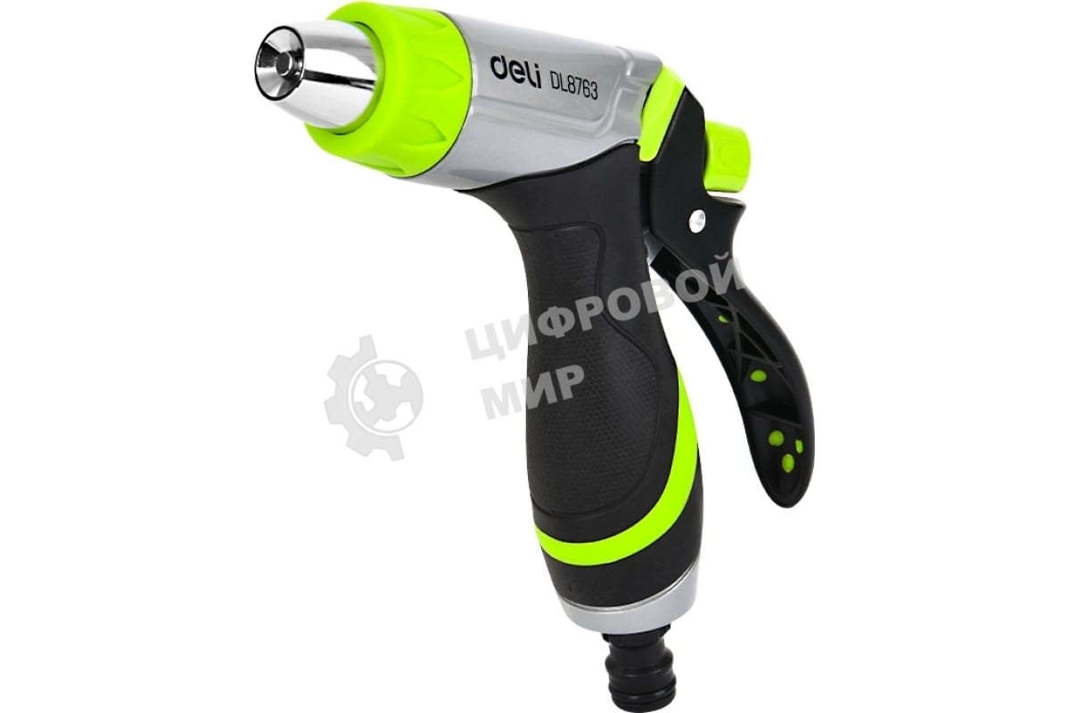 Пистолет-распылитель поливочный Deli DL8763 3 режима распыления, диаметр шланга 3/4