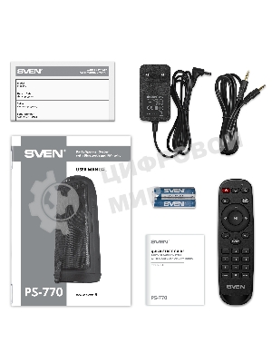 Мобильные колонки SVEN PS-770 2.0 черный 2x50W Bluetooth