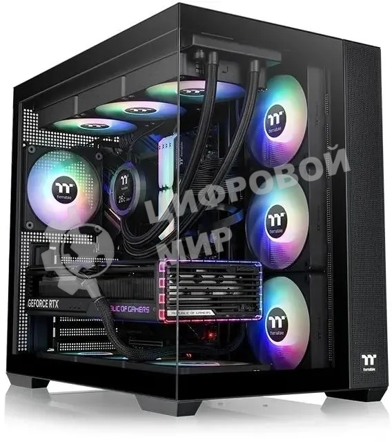Компьютерный корпус Thermaltake View 380 TG ARGb черный без БП ATX 6x120мм 2x140мм 1x200мм 2xUSB3.0 audio bott PSU
