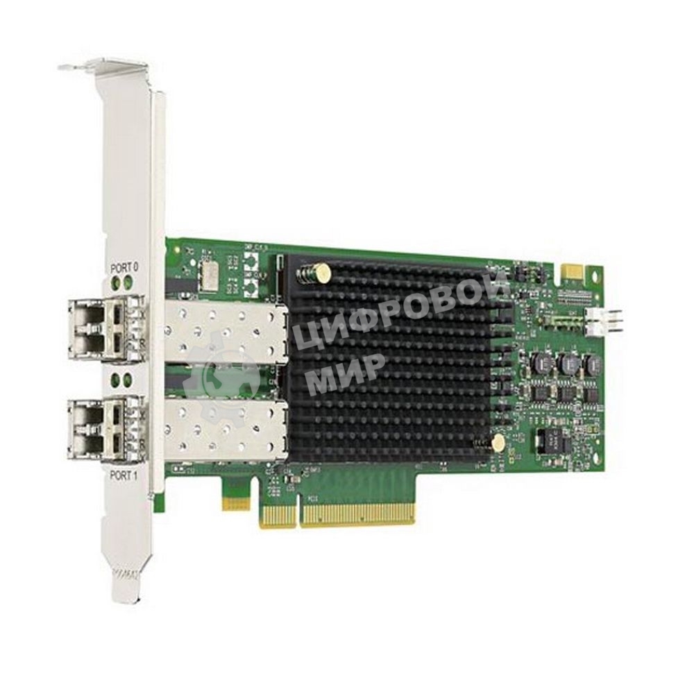 Адаптер главной шины Broadcom Emulex LPe31002-AP Gen 6 (16GFC), 2-port, 16Gb/s, PCIe Gen3 x8, LC MMF 100m, трансивер установлен, Upgradable to 32GFC