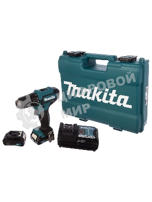 Дрель-шуруповерт Makita DF333DWYE, 12 В, 1.5 Ач, 30 Нм, щеточный