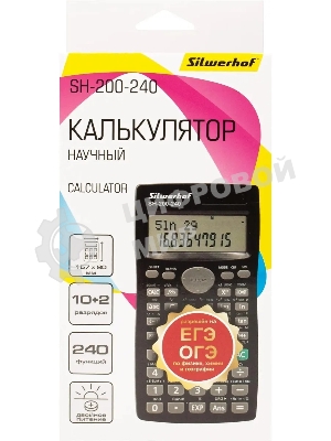 Калькулятор научный Silwerhof SH-200-240 черный 10-разр.