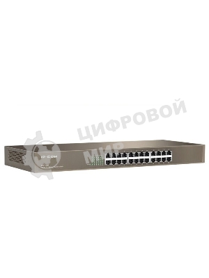 Коммутатор неуправляемый IP-COM F1024 24 порта, 24x100 Мбит/с, установка в стойку, металлический корпус