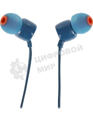 Проводные наушники JBL Tune 110 синий, внутриканальные, Jack 3.5 мм