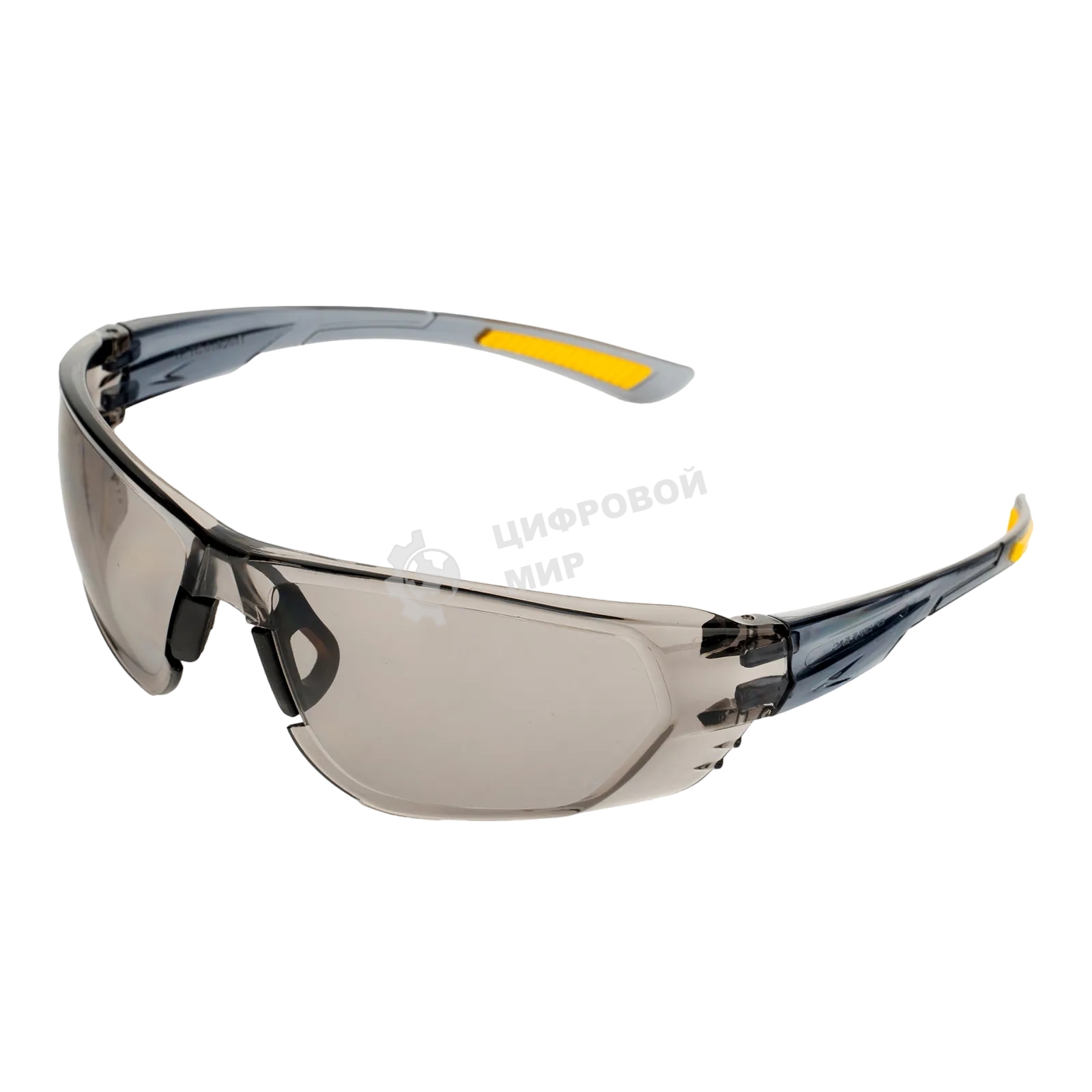 Очки защитные Denzel открытые, поликарбонатные, дымчатая линза