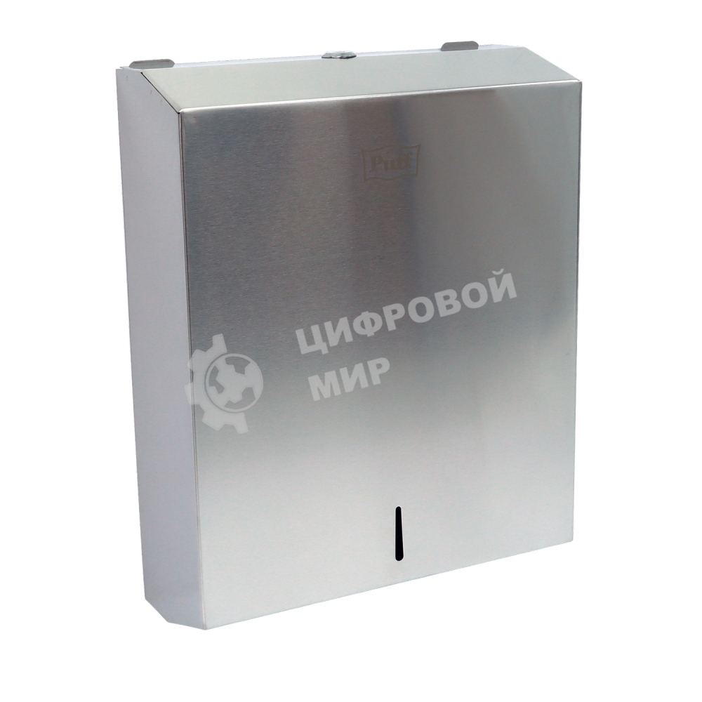 Диспенсер бумажных полотенец Puff 5615, хром мат., антивандальный с ключом