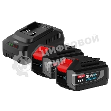 Набор аккумулятор и зарядное устройство Deli DE-CM20A4E (2АКБ 20V 4А*ч + ЗУ 2A, 20V)