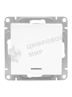 Механизм выключателя EKF UP1-SWW-14 одноклавишный, с подсветкой, белый Эпика