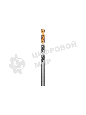 Сверло спиральное по металлу Denzel 6 x 93мм, Р6М5, Golden Tip, многогранная заточка