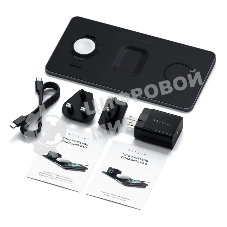 Беспроводное зарядное устройство Satechi ST-X3TWCPM Trio Wireless Charging Pad для телефона, часов и наушников серый космос